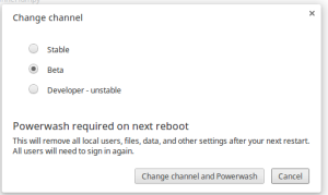 Chrome OS 30 Switch Channel