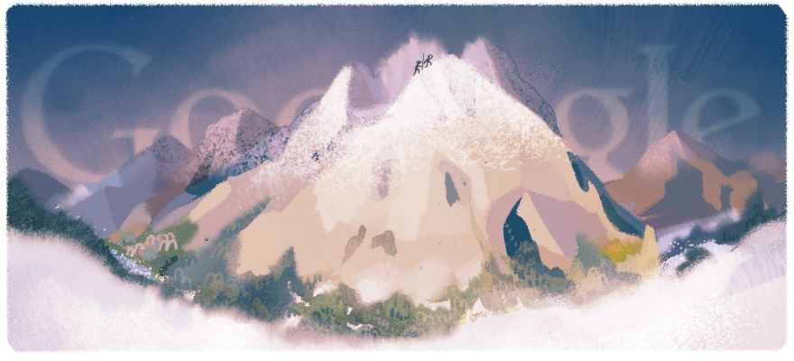 google doodle erstbesteigung des mont blanc