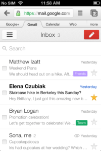 Gmail Mobile mit neuem Look