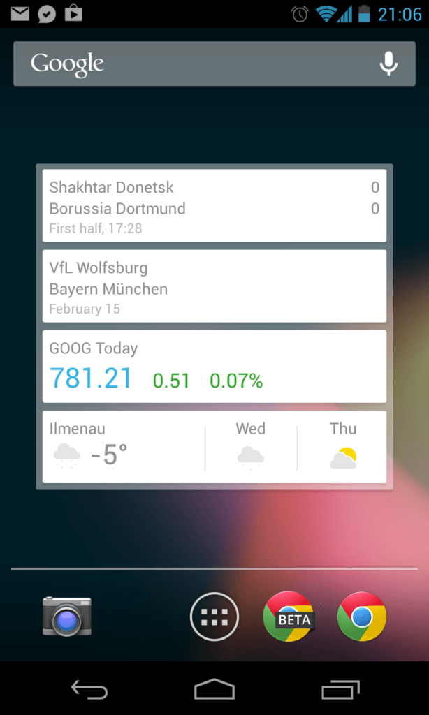 Google Now Home Screen