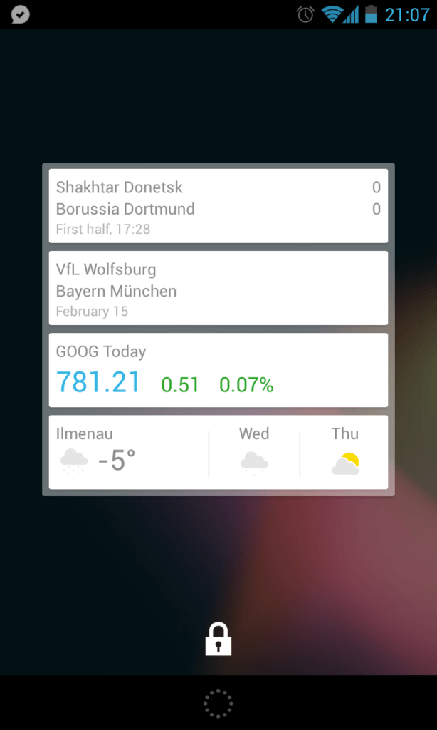 Google Now Lock Screen
