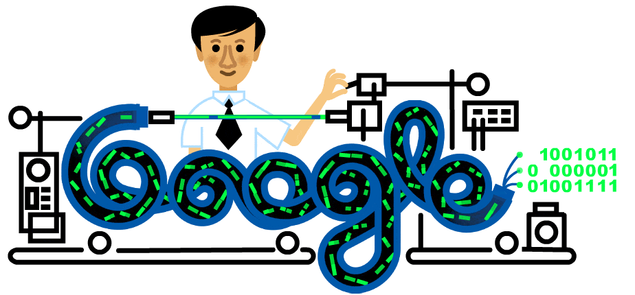 Charles K Kao Google Doodle Glasfaser