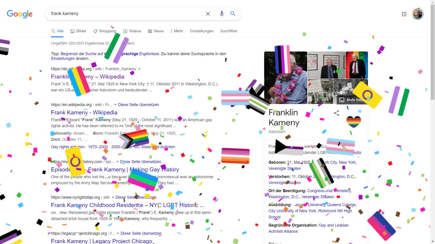 Neue Eastereggs: In der Google Websuche kann man jetzt auch