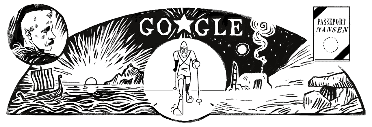 Google-Doodle 156. Geburtstag von Fridtjof Nansen