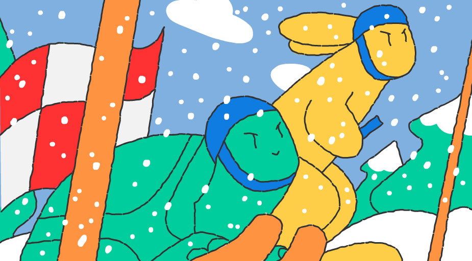 Google-Doodle Olympische Winterspiele 2018 Snow Games Tag 10