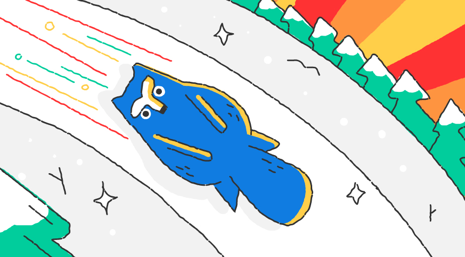 Google-Doodle Olympische Winterspiele Snow Games Waschbär