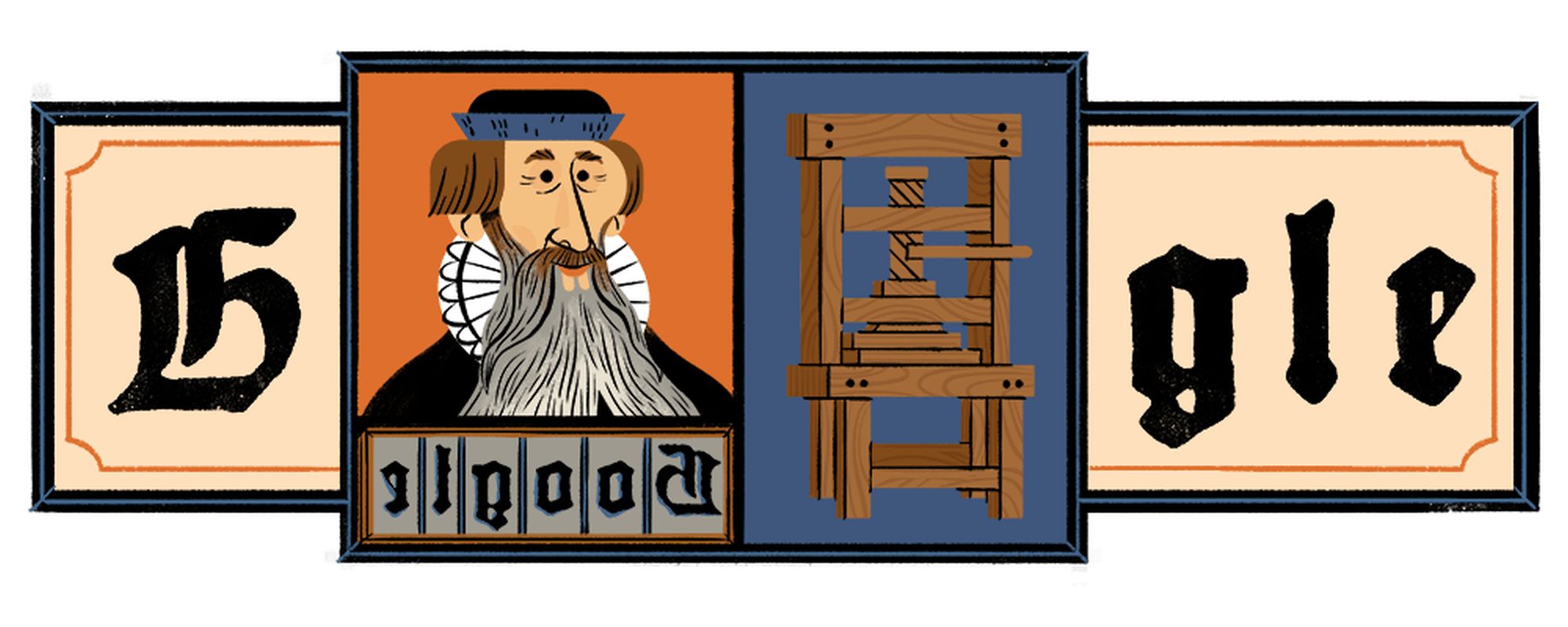 Johannes Gutenberg Google Doodle Buchdruck