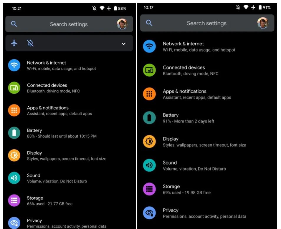 android 11 dark mode settings