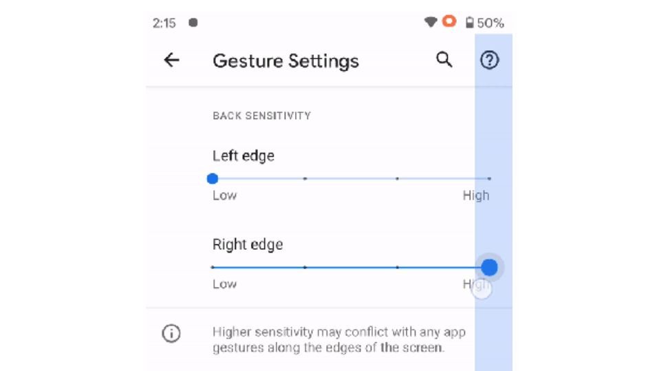 android 11 gesture settings