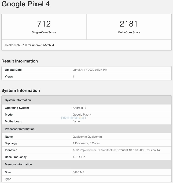 android 11 pixel 4 geekbench
