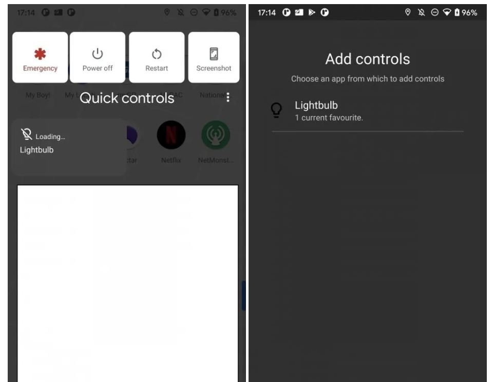 android 11 quick controls