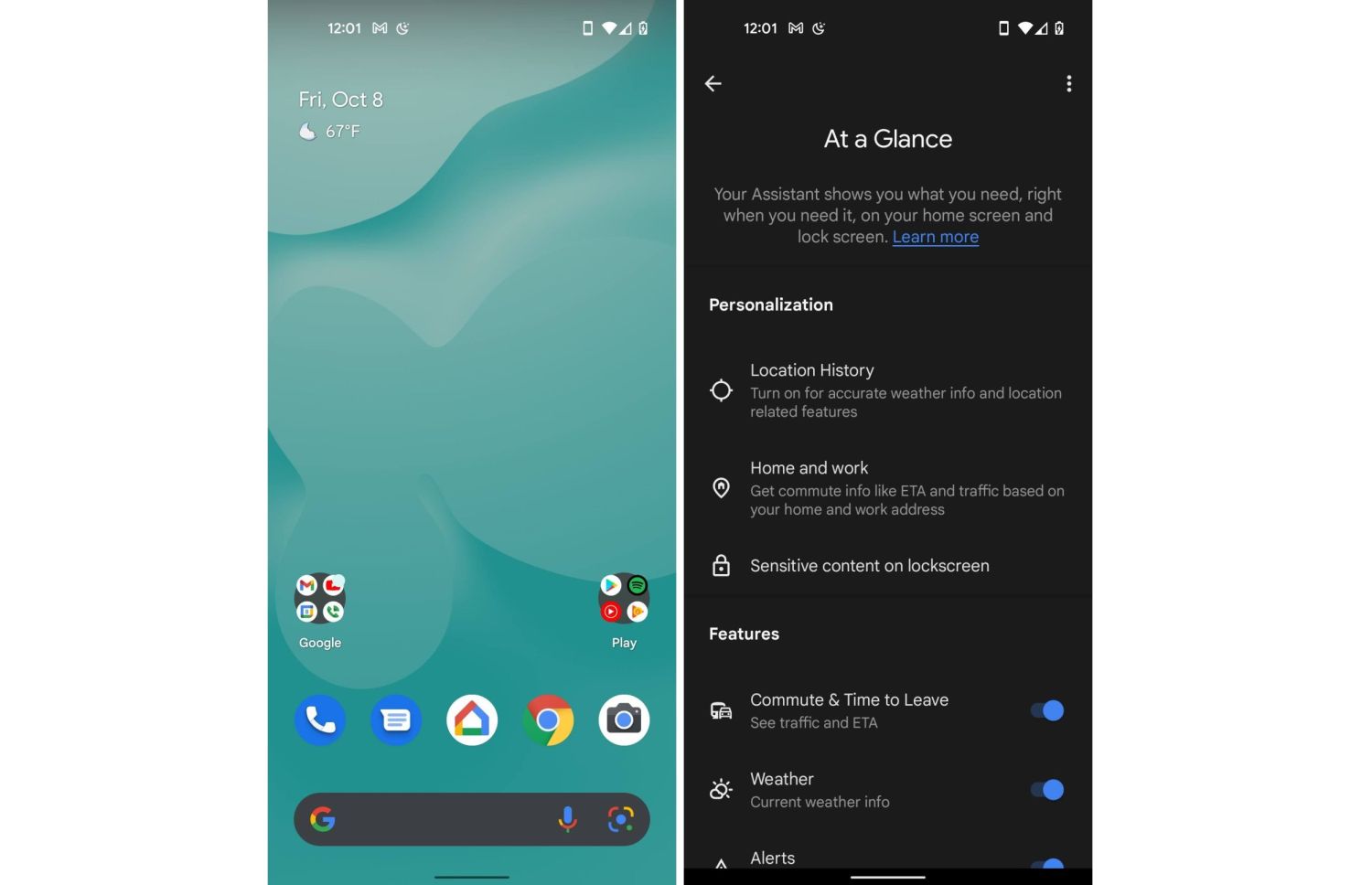 android 12 pixel launcher wetter at a glance widget