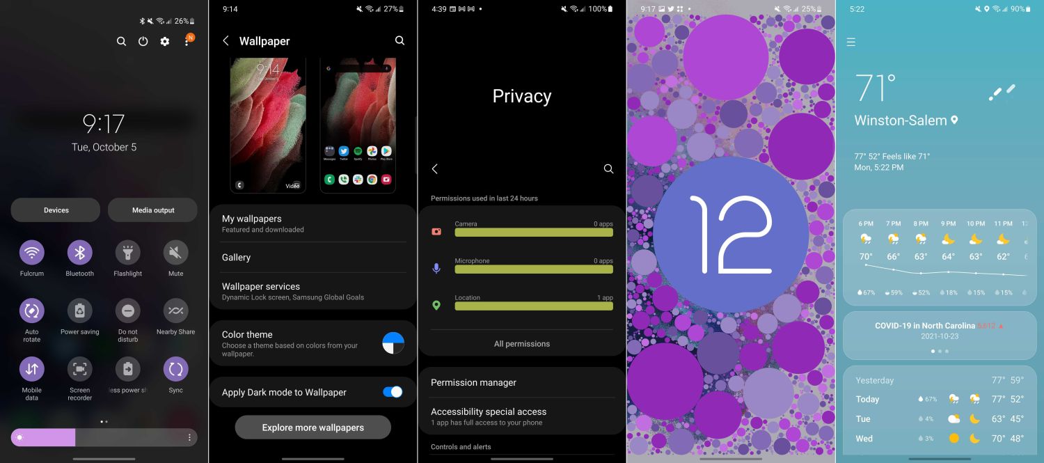 android 12 samsung oneui 4 update screenshots