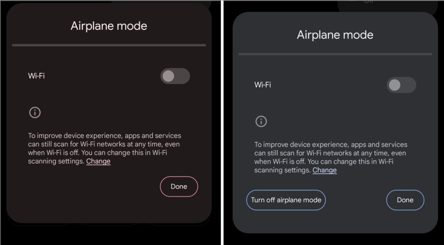 android 12l airplane mode