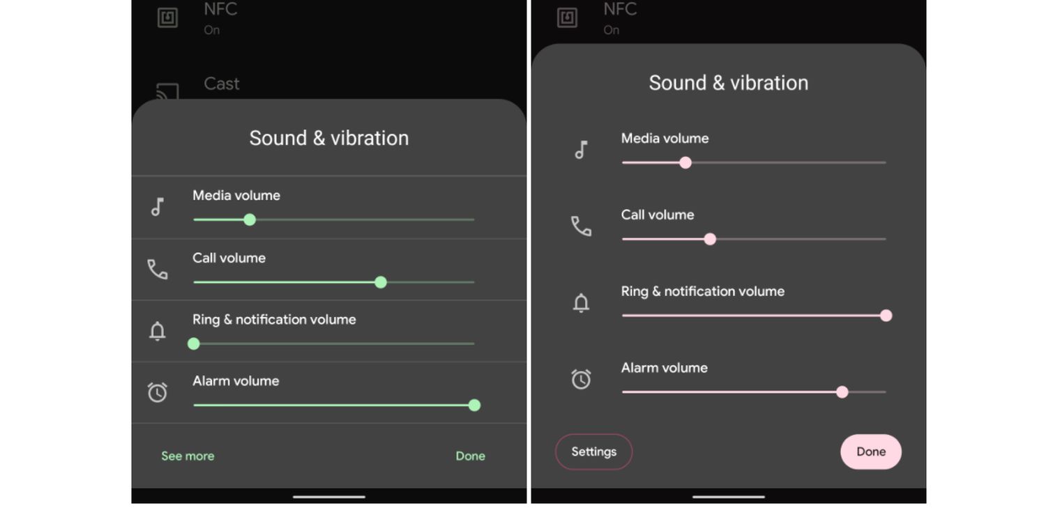 android 12l change volume