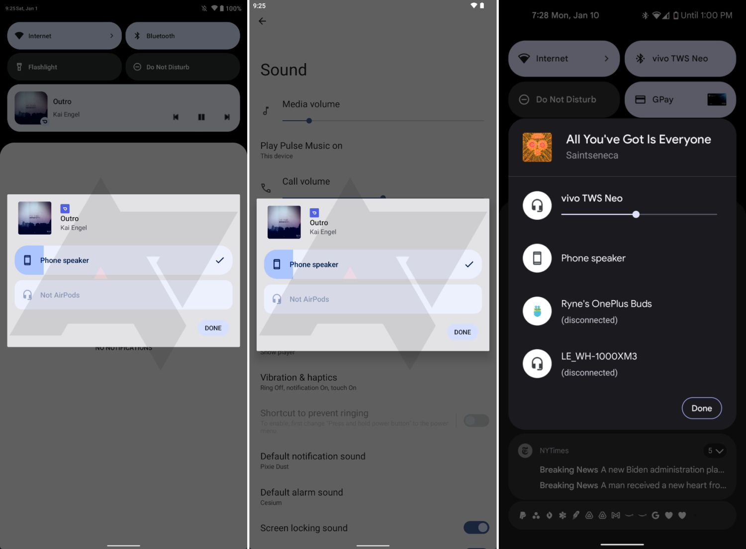 android 13 material you design output picker medien