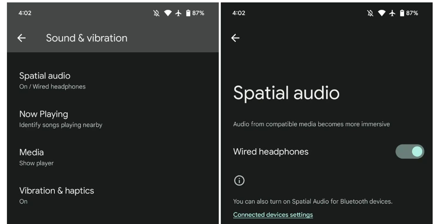 android 13 qpr2 spatial audio