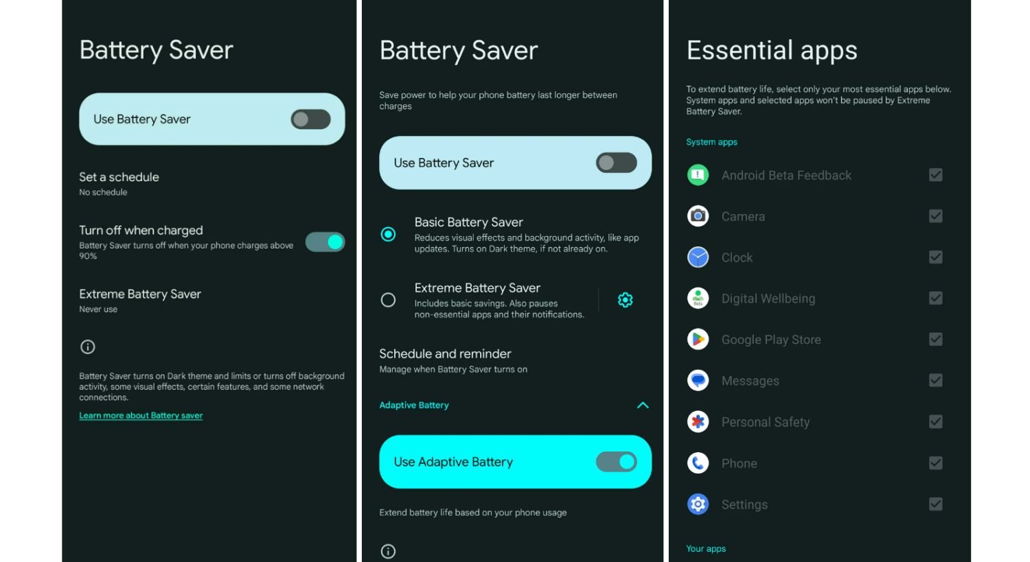 android 14 battery saver