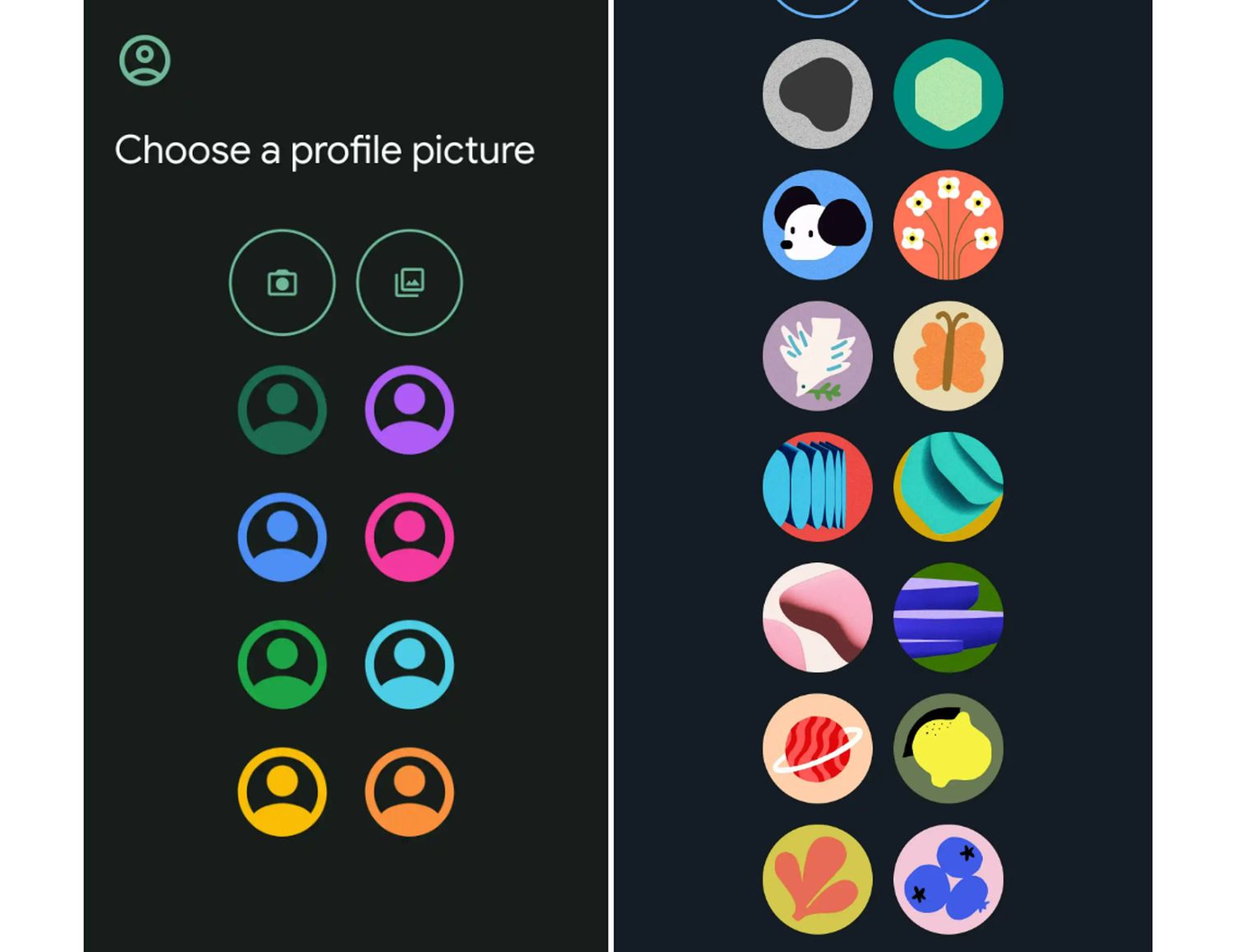 android 14 profile icons