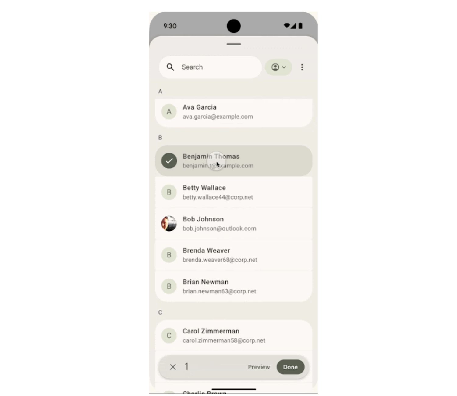 android 17 contact picker