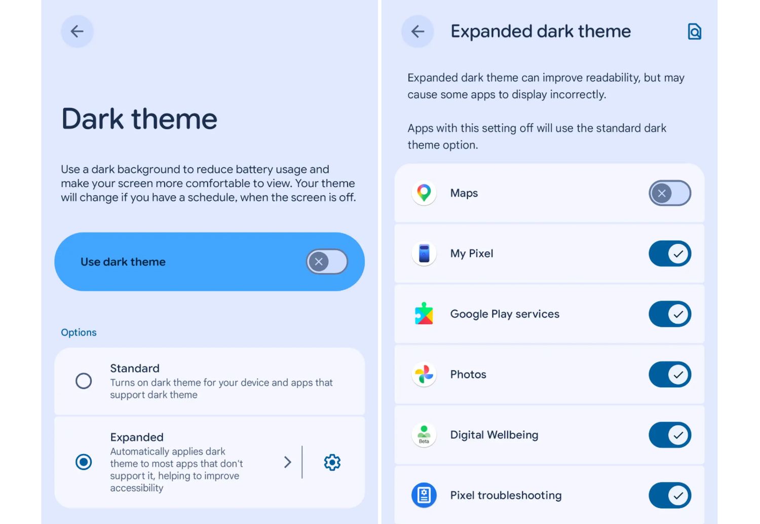 android 17 dark theme