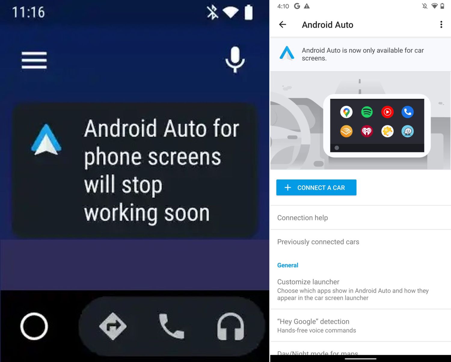 Android Auto eingestellt