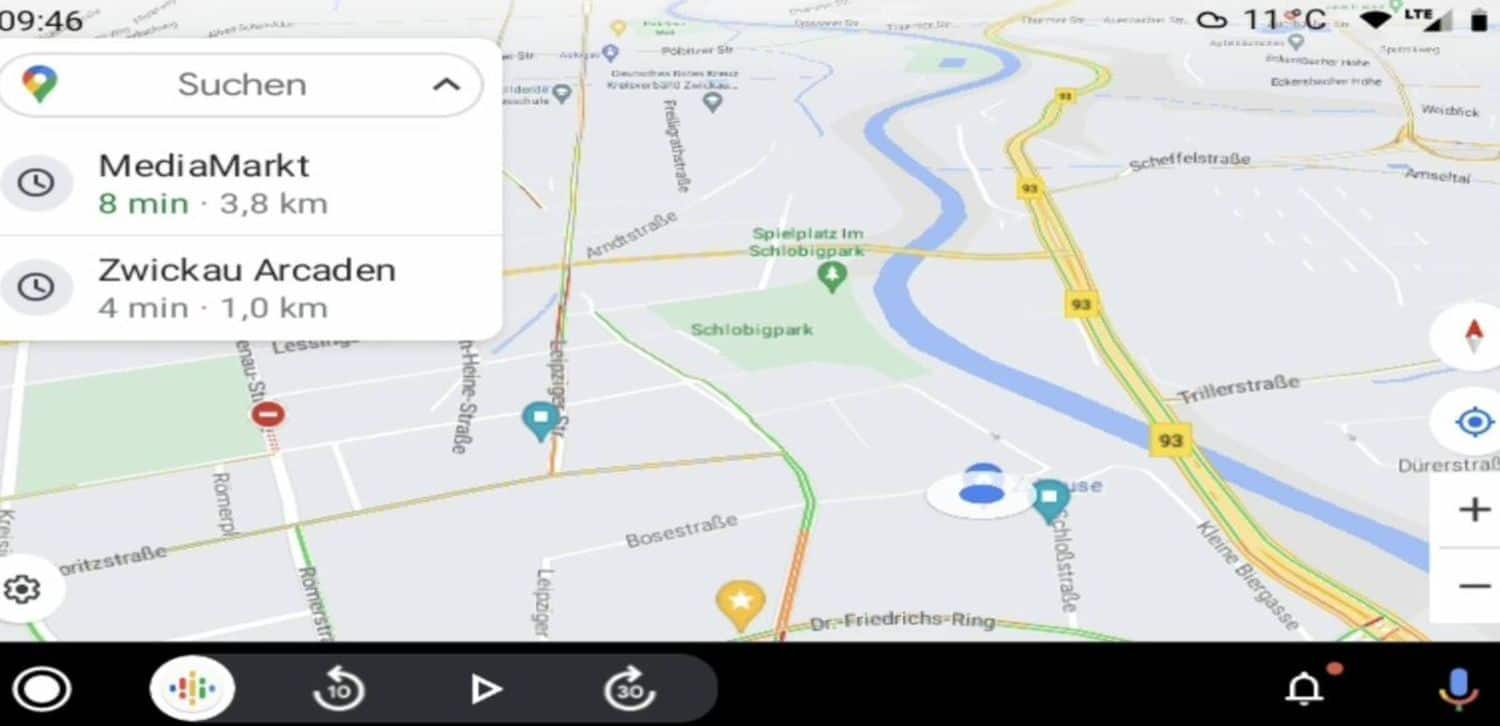 android auto google maps links