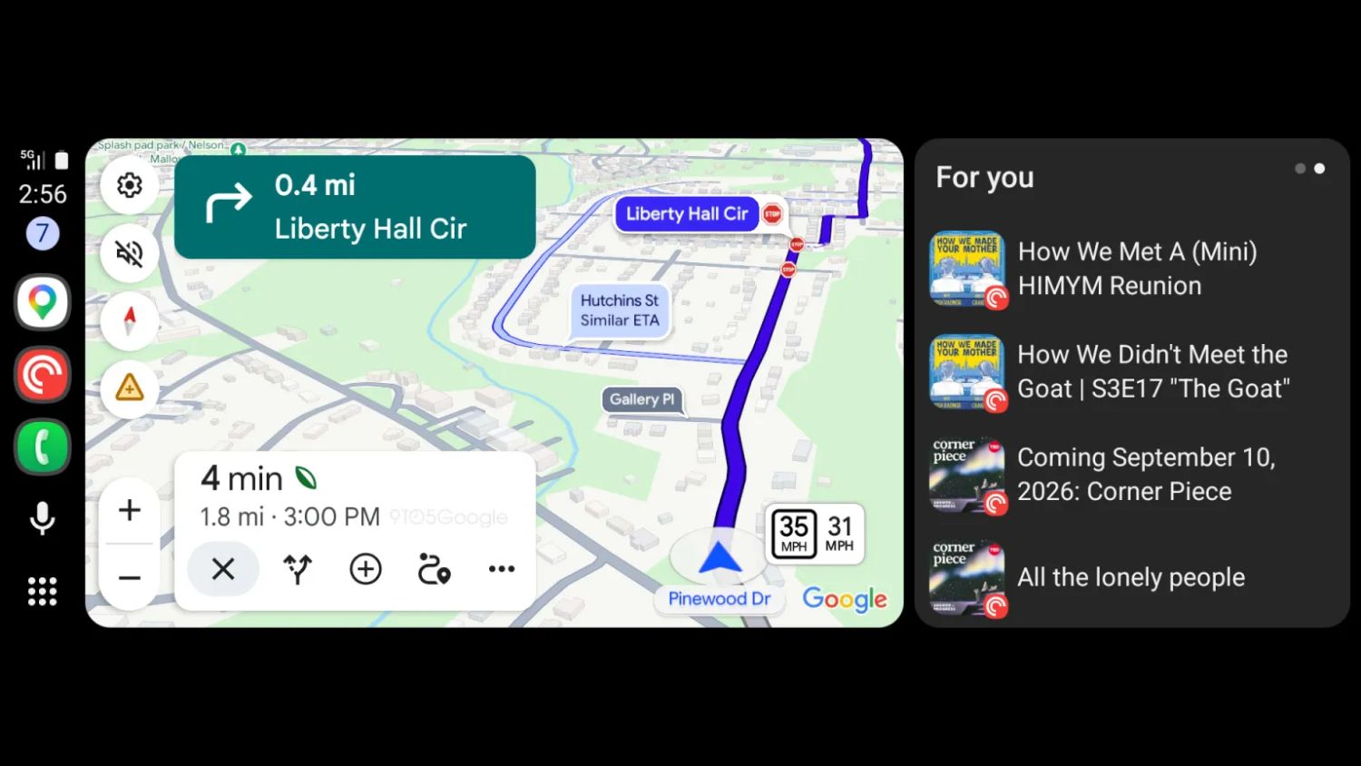 android auto google maps navigation kreuzung stoppschild