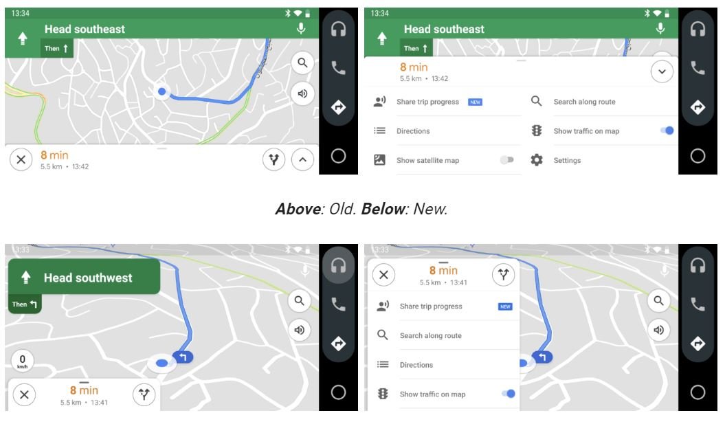 android auto google maps navigation new design 2