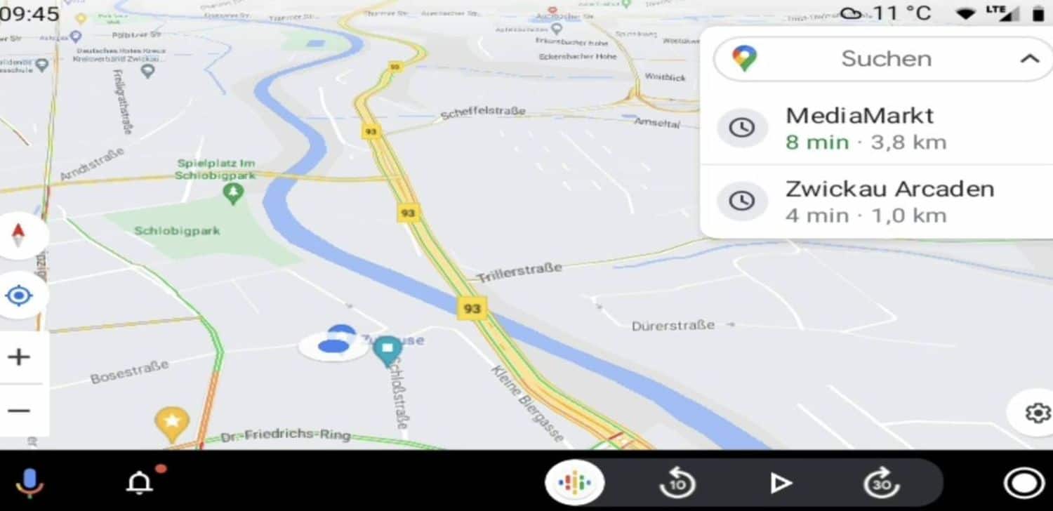 android auto google maps rechts