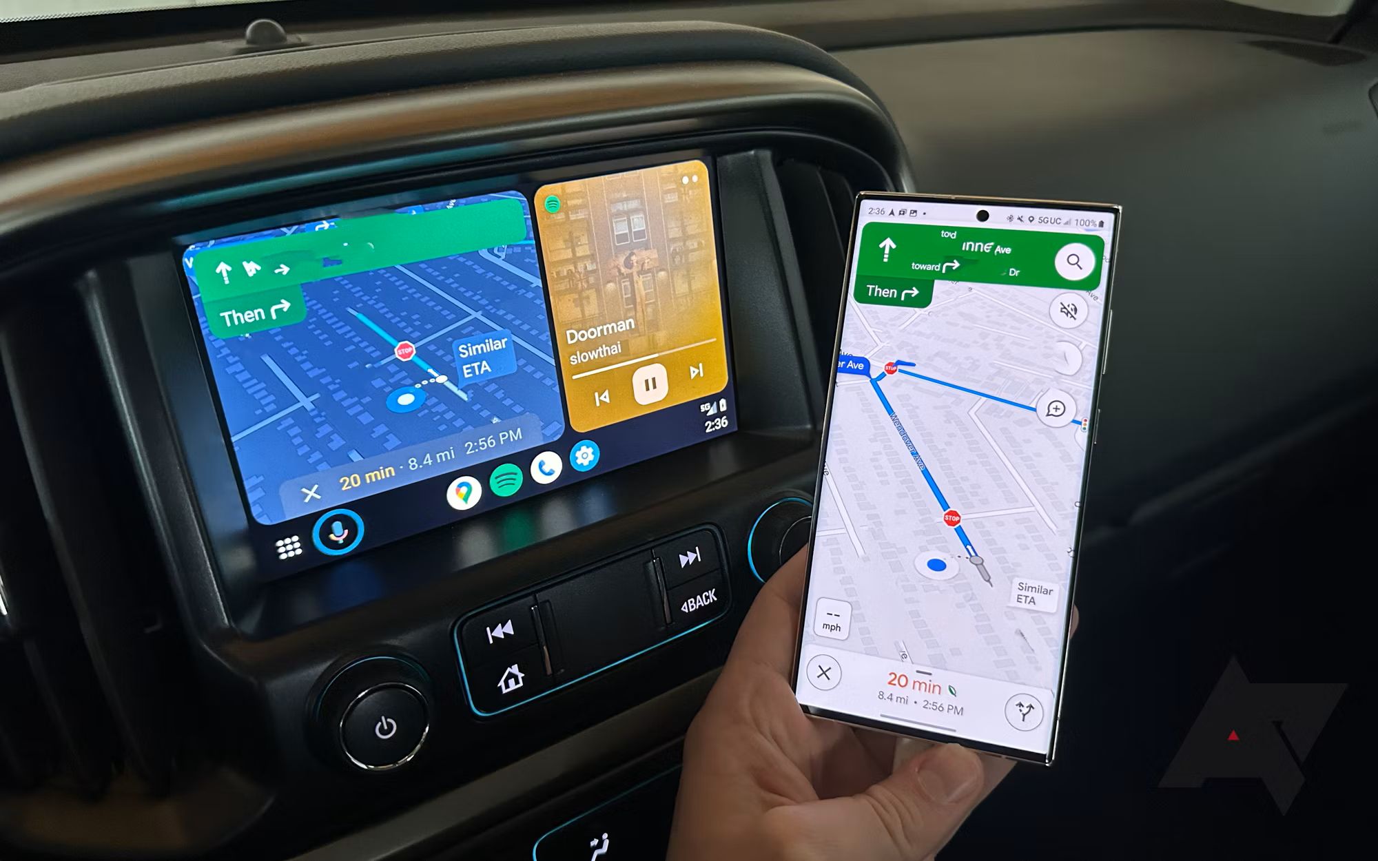 android auto google maps smartphone display