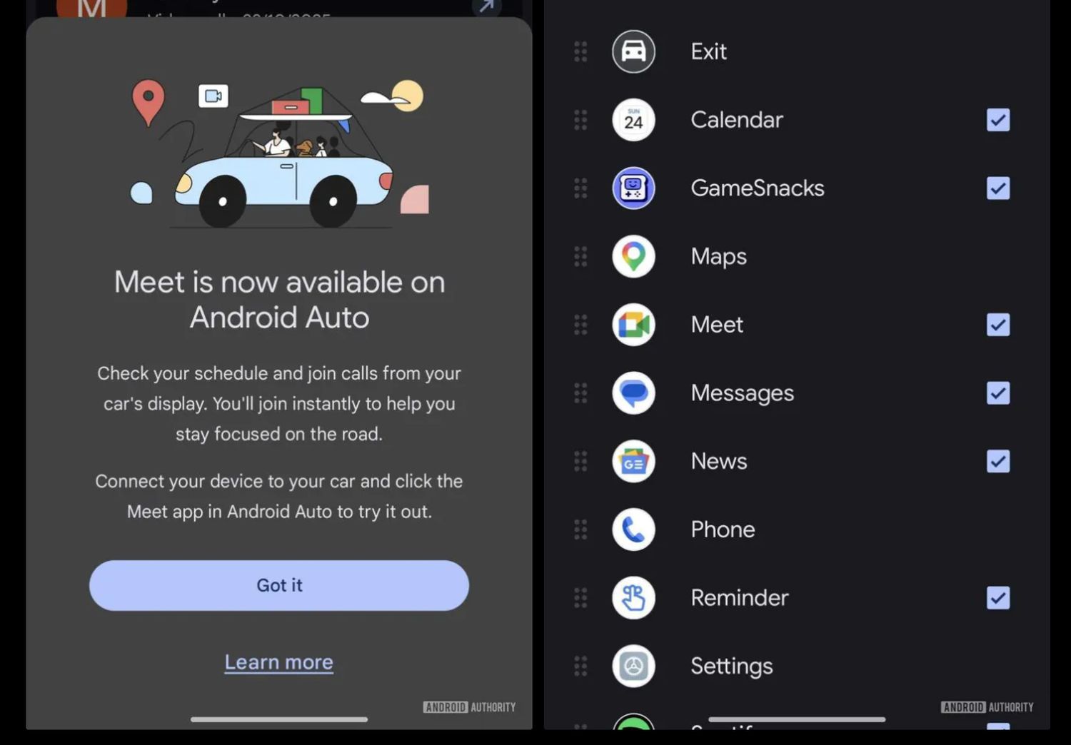 android auto google meet