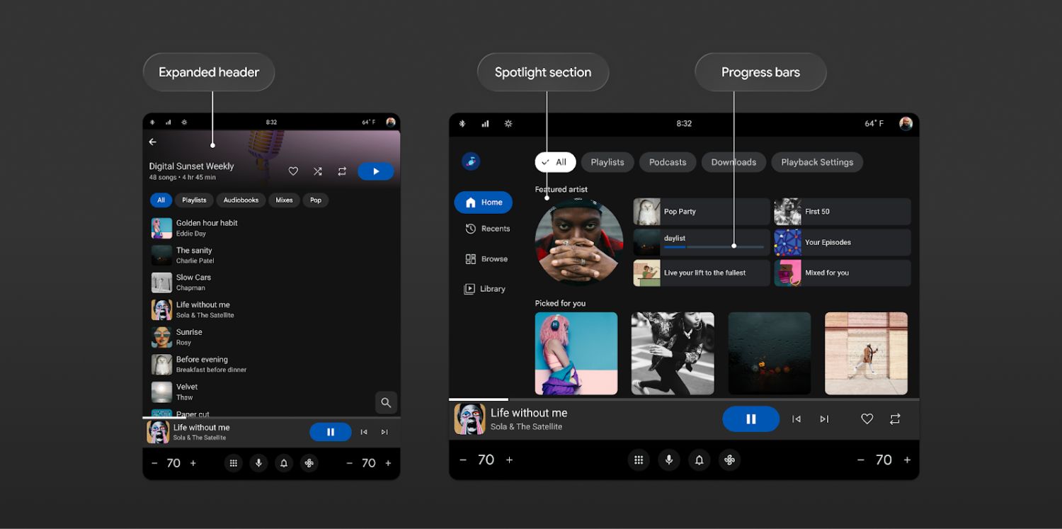 android auto medienplayer design 2
