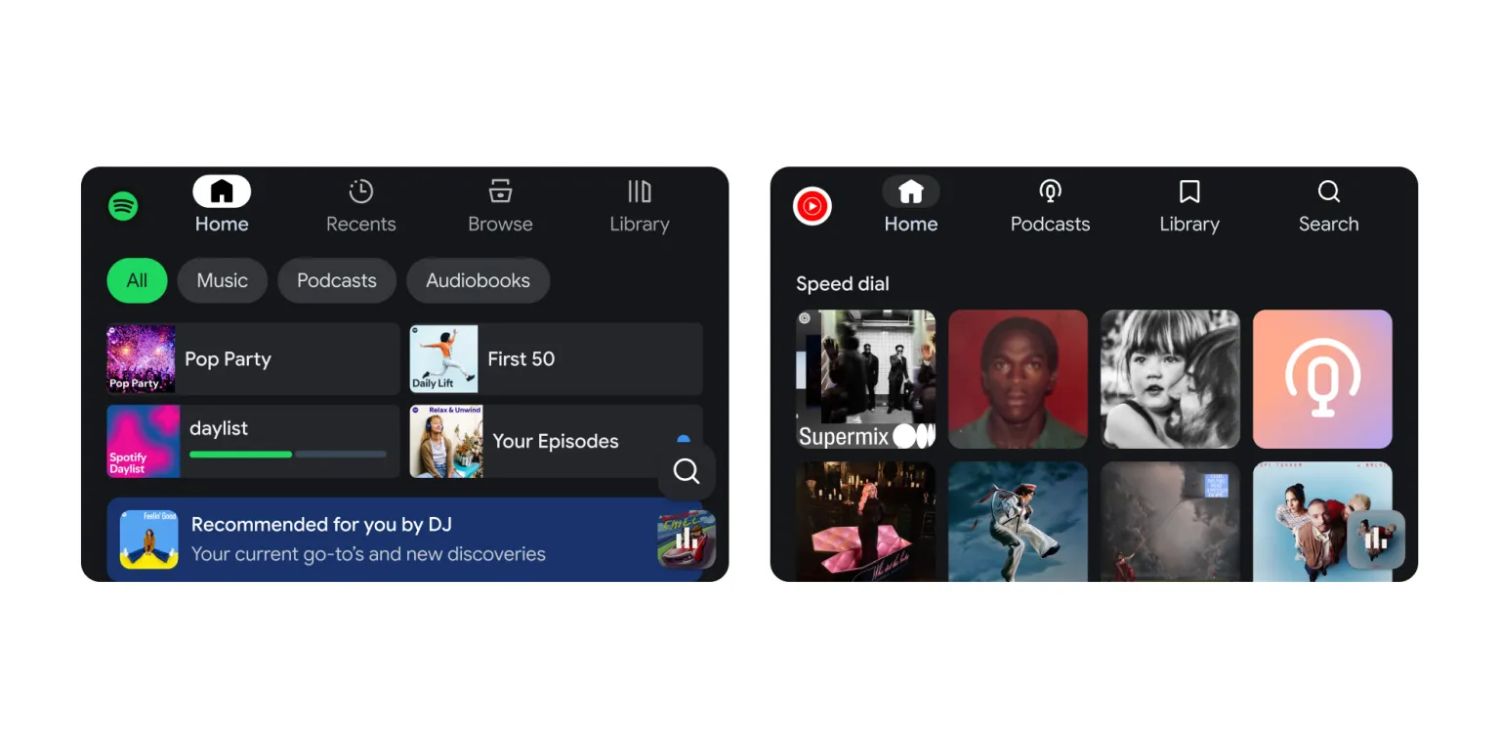 android auto spotify youtube music