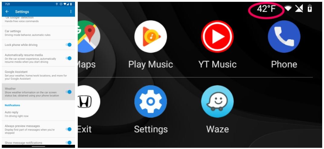 android auto wetter