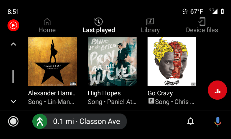 android auto youtube music navigation new