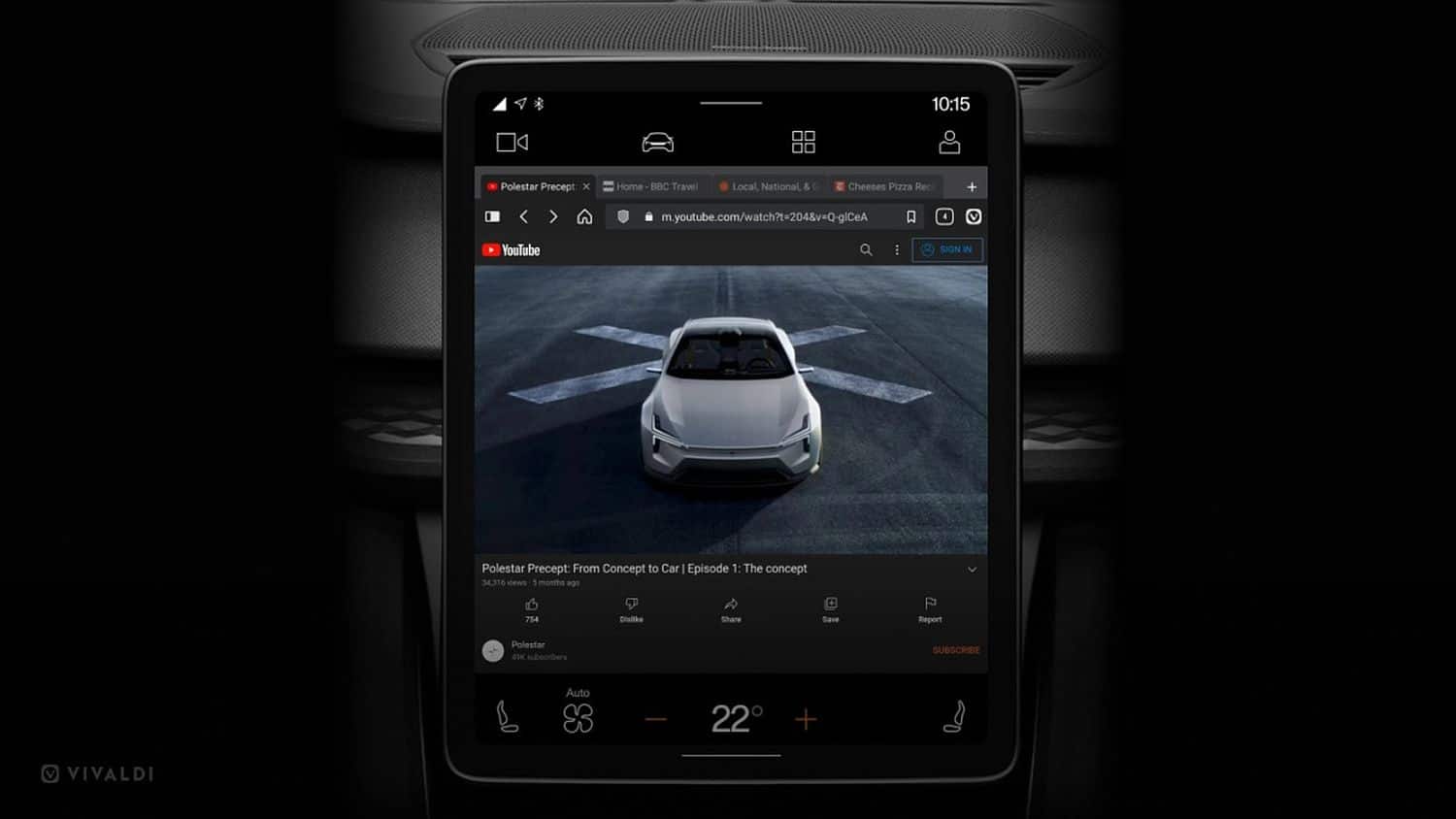 android automotive polestar vivaldi browser 1