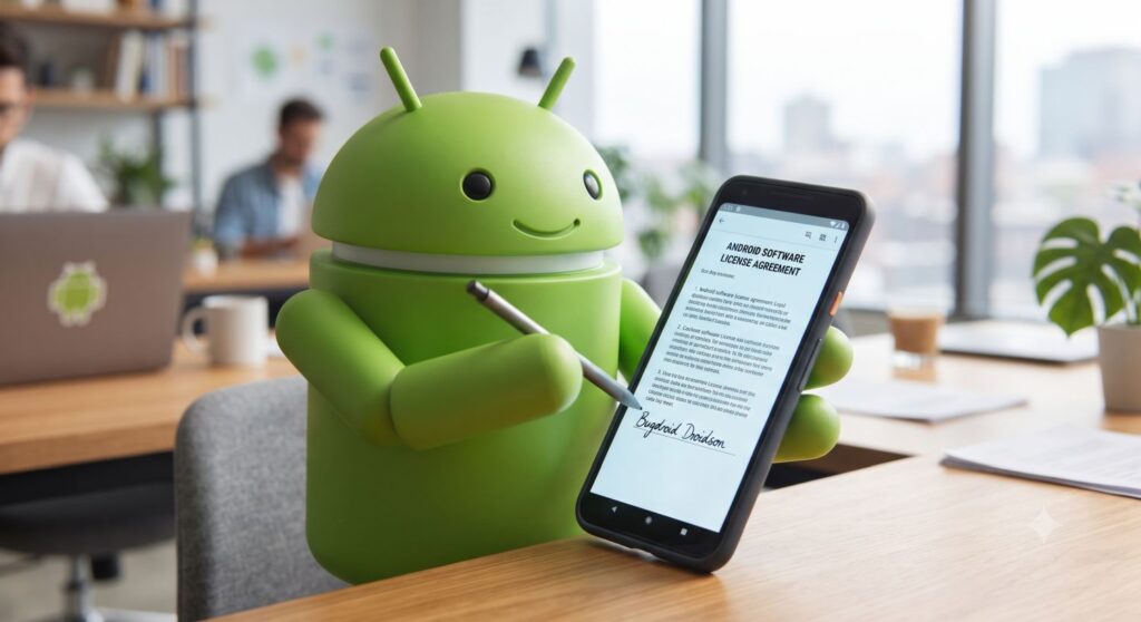 android bugdroid logo signatures