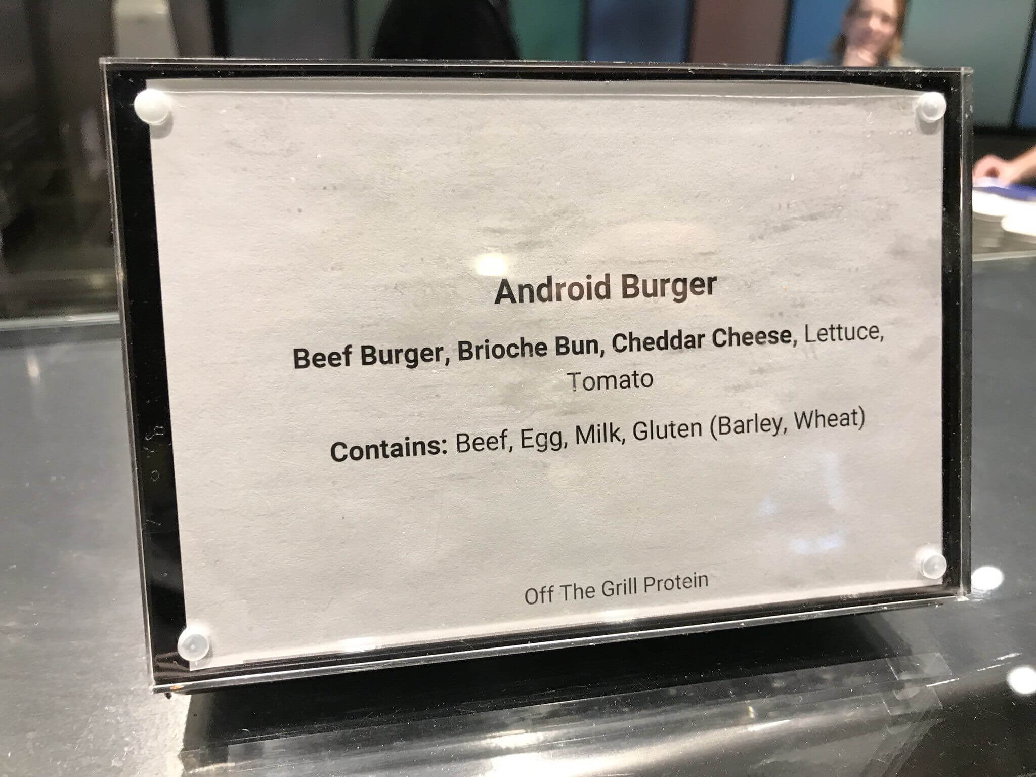 android burger text