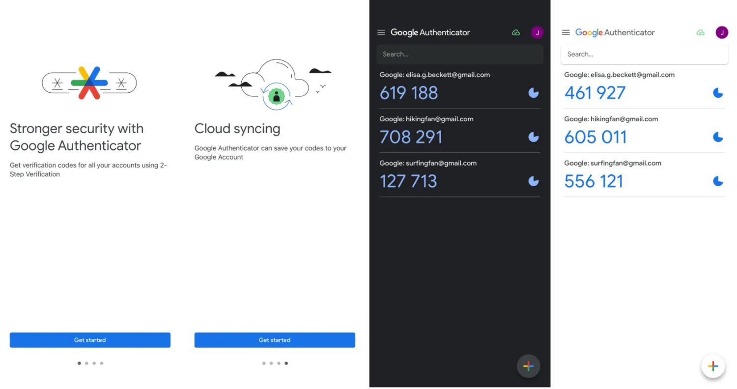 android google authenticator update screenshots