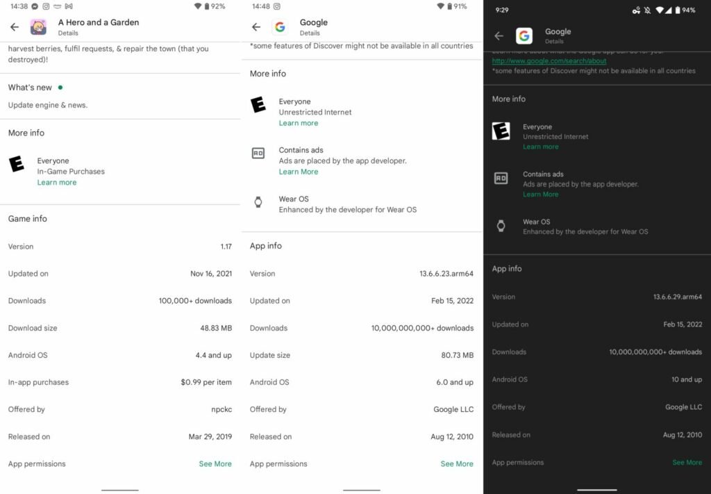 Android: Google Play Store informiert nun über minimal vorausgesetzte ...