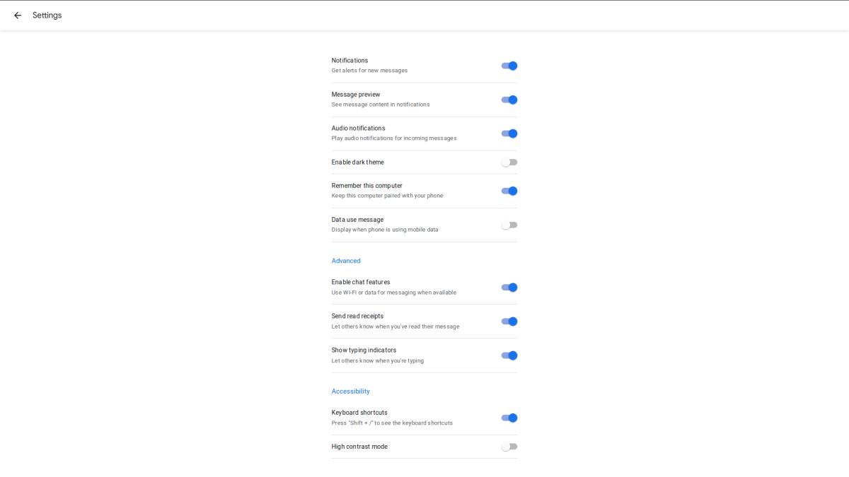 android messages settings
