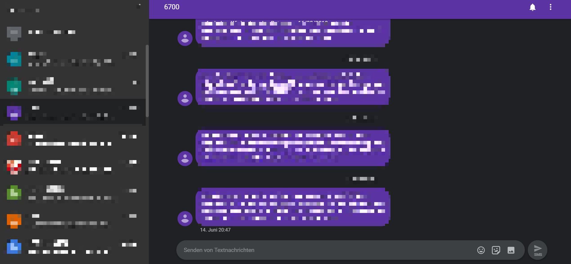 android messages web client dark mode_censored
