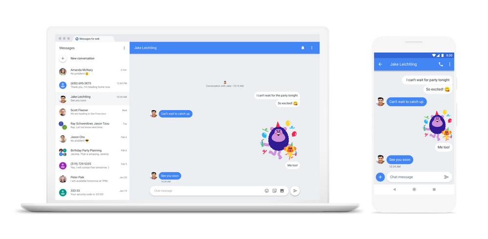 android messages web client