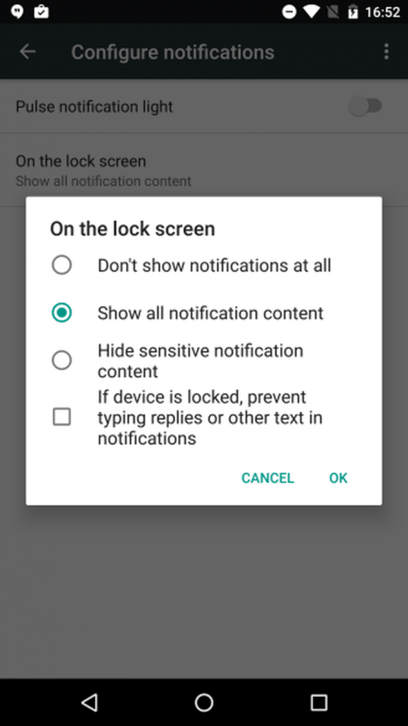 android n lock screen settings