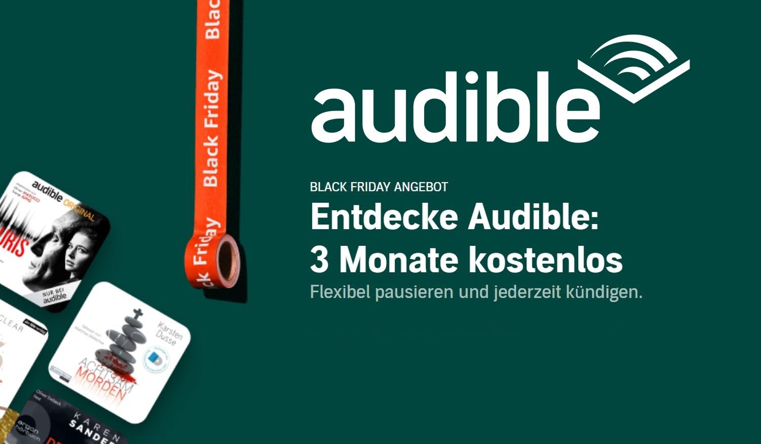 Aktion bei  Prime: Jetzt zwei Monate Audible gratis sichern - mit  Millionen Hörbüchern und Podcasts - GWB