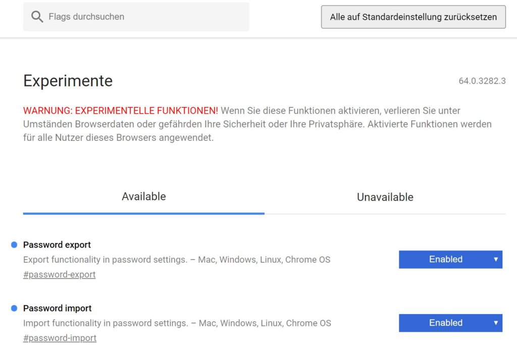Google Chrome Export & Import von Passwörtern kommt zurück so lässt