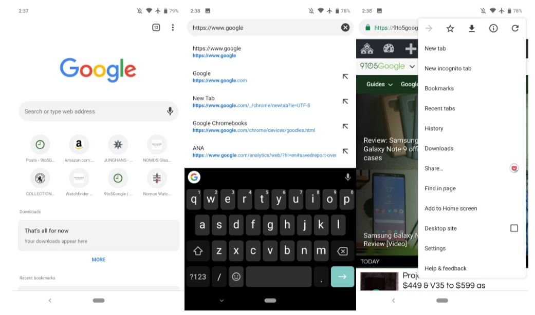 chrome for android new design