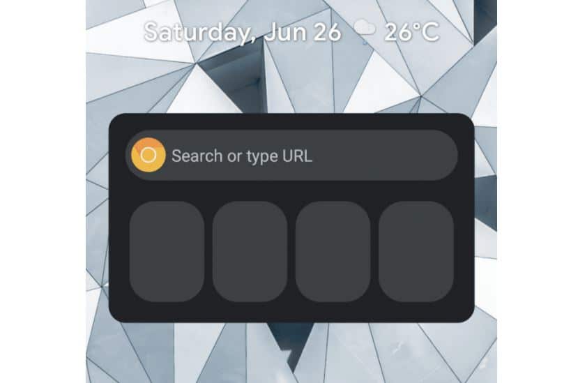 chrome for android new widget