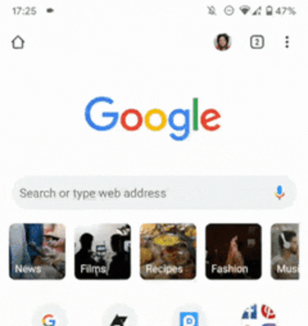 chrome for android query tiles